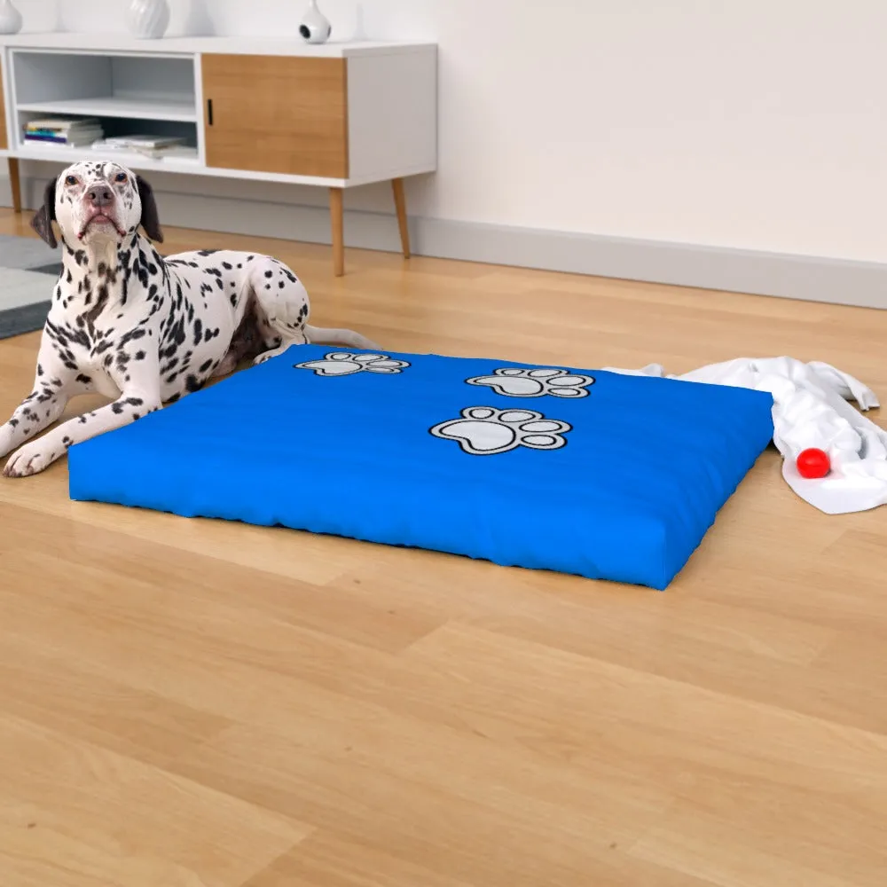 Pet Bed - Paws on Blue