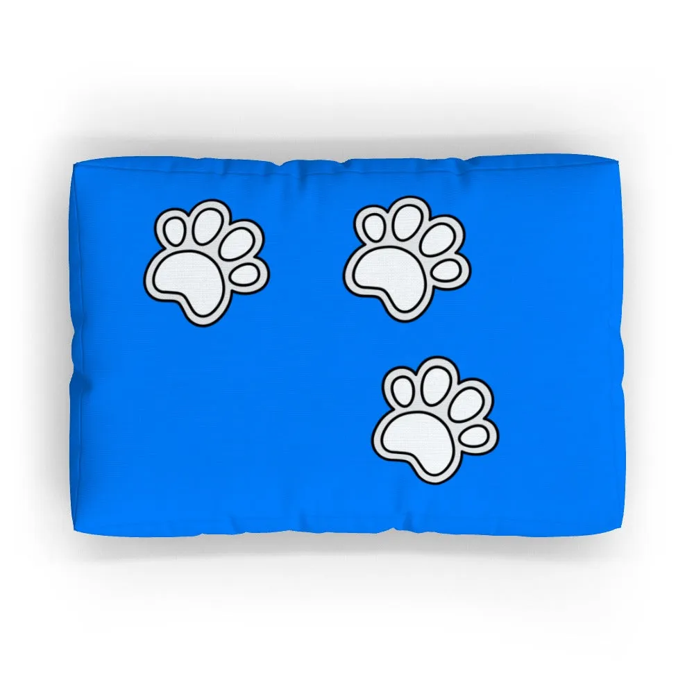 Pet Bed - Paws on Blue