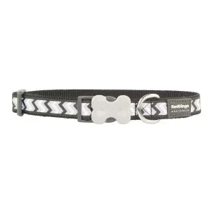 Red Dingo Dog Reflective Ziggy Collar Black S 12mm