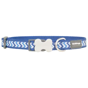 Red Dingo Dog Reflective Ziggy Collar Blue 15mm