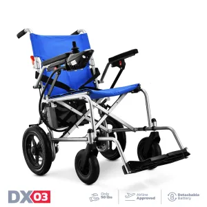 Rubicon DX03 - Lightweight, Foldable & Powerful Electric Wheelchair: Affordable, Airline-Approved, Travel Friendly | Economical Power Wheelchair