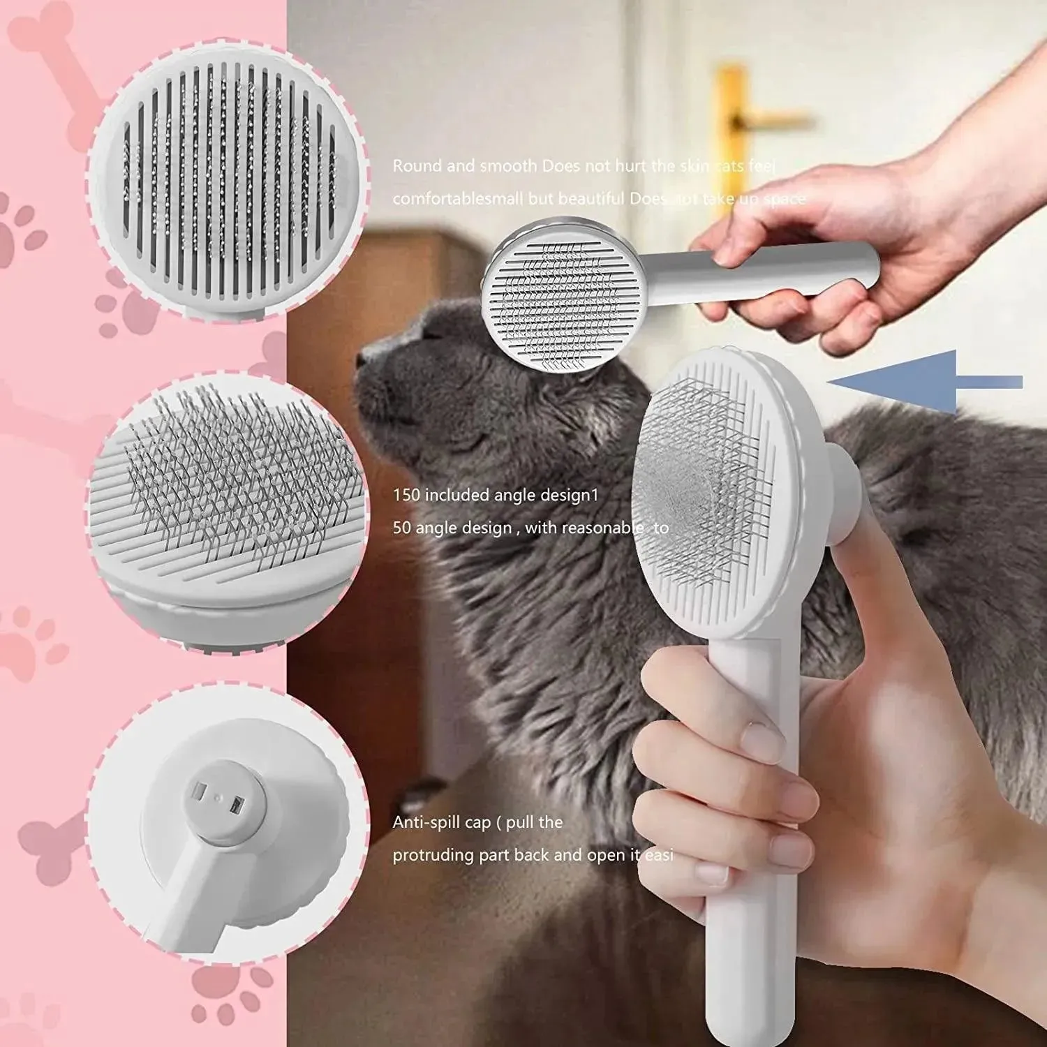 Self Cleaning Pet Grooming Brush for Shedding