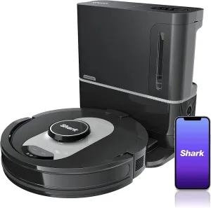 Shark RV2502AE/RV2520A AI Ultra Robot Vacuum with XL HEPA Self-Empty Base, Bagless, 60-Day Capacity, LIDAR Navigation, Smart Home Mapping, UltraClean, Perfect for Pet Hair, Black (Renewed)