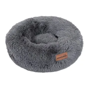 Small Grey Calming Plush Bed - 50cm x 50cm x 19cm