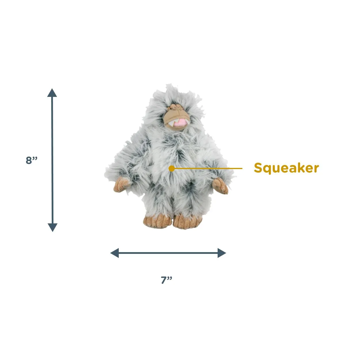 Tall Tails Dog Toy Mini Yeti with Squeaker